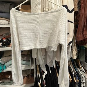 Cropped waffle top